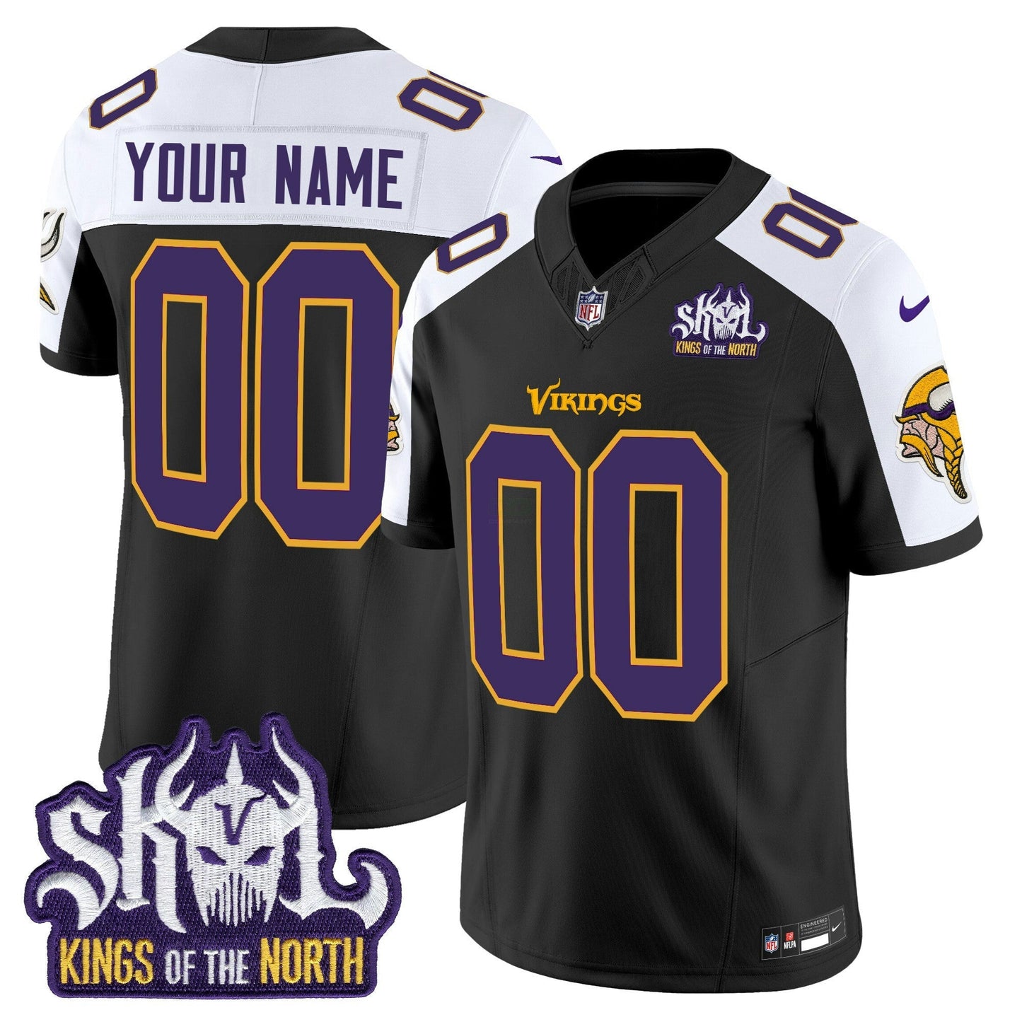 Camisa NFL Minnesota King Of The North Patch Throwback Vapor Limited Jersey