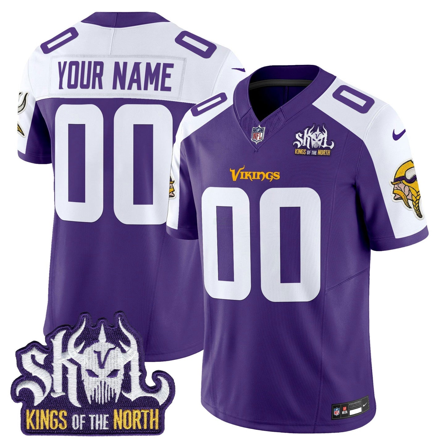 Camisa NFL Minnesota Kings Of The North Patch Vapor Limited Jersey V2