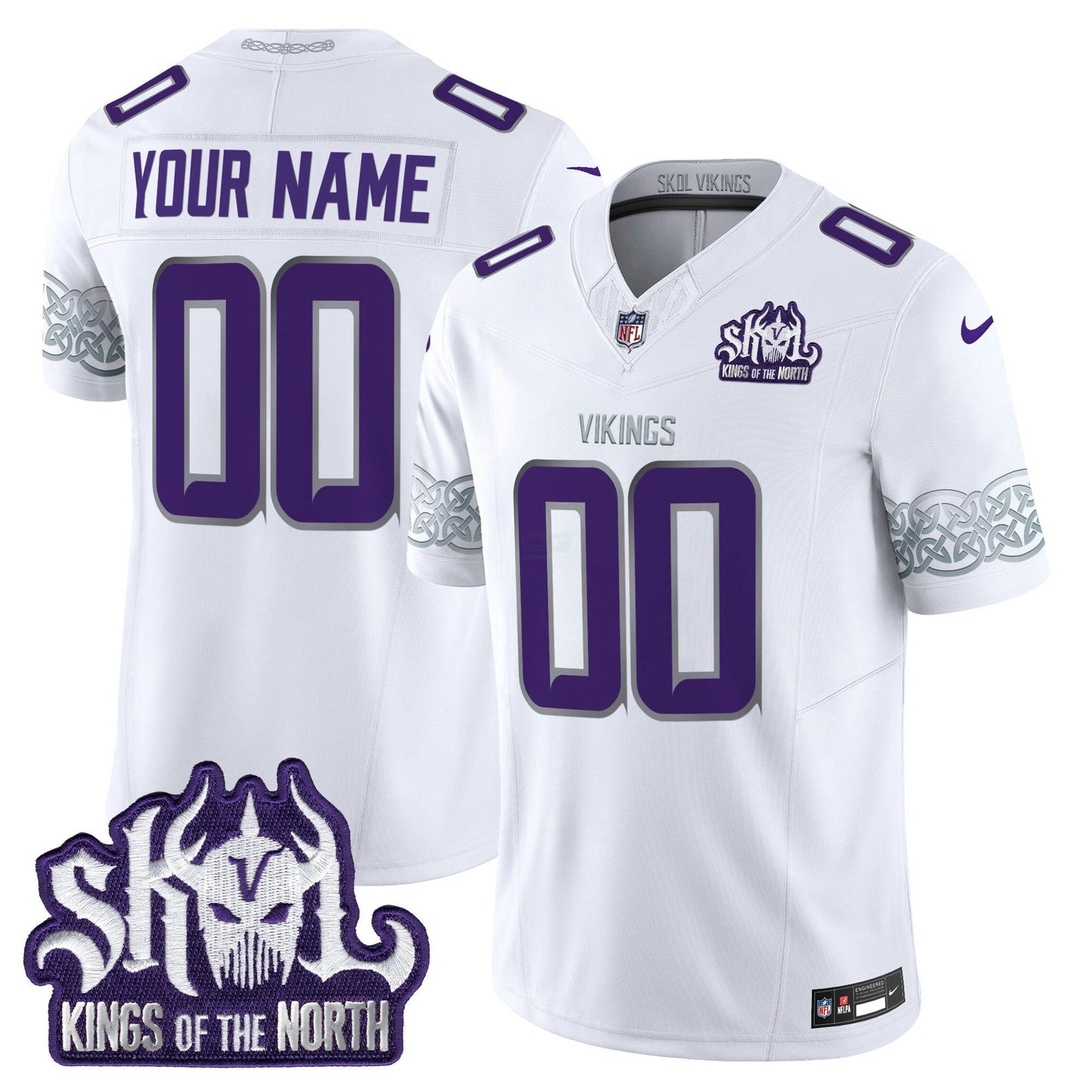 Camisa NFL Minnesota Kings Of The North Patch Vapor Limited Jersey V2