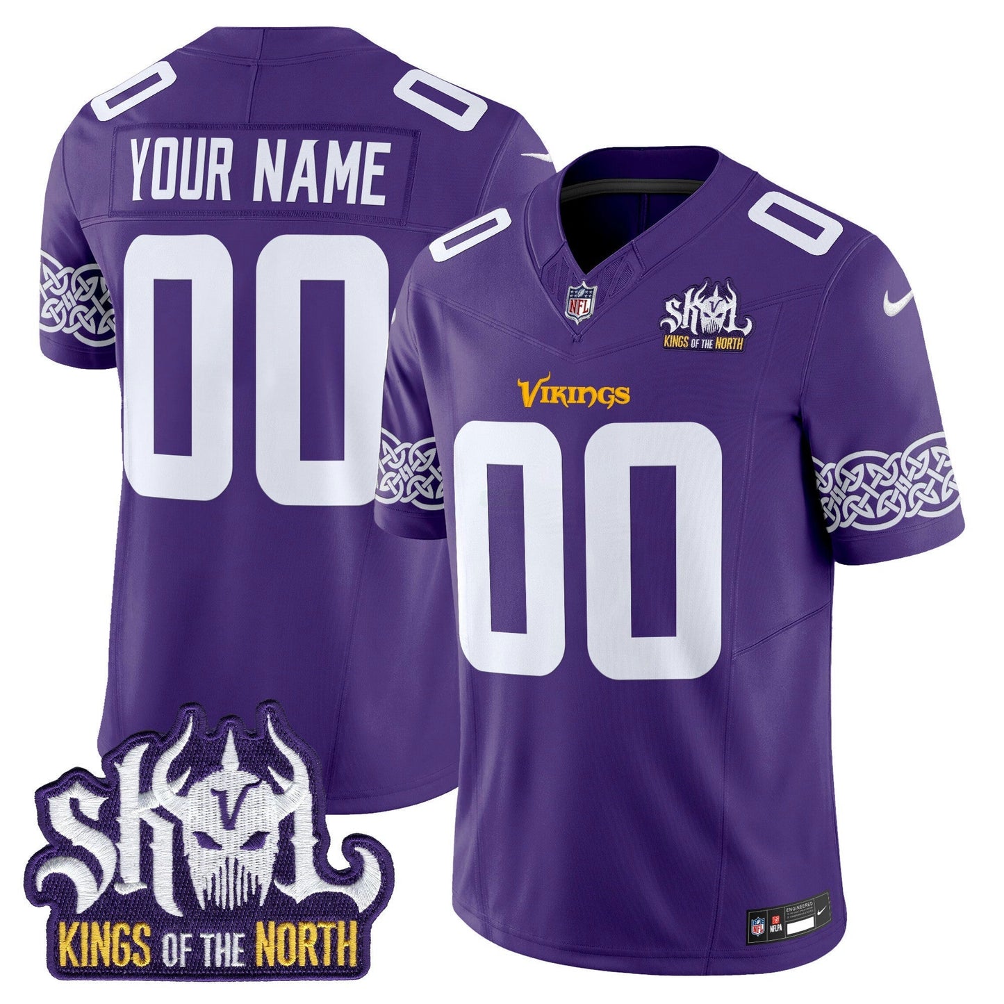 Camisa NFL Minnesota Kings Of The North Patch Vapor Limited Jersey V2