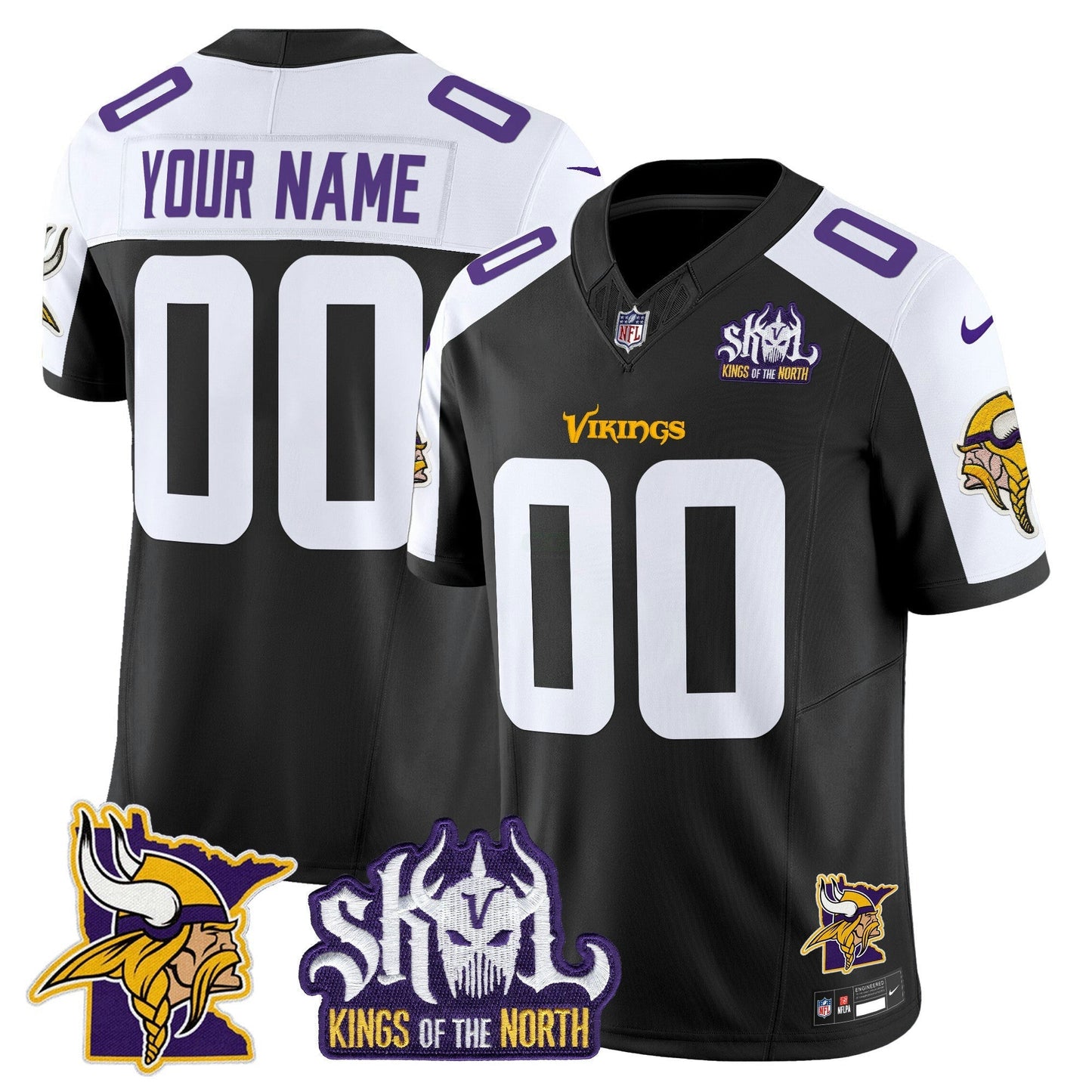 Camisa NFL Minnesota Kings Of The North Patch Vapor Limited Jersey V3