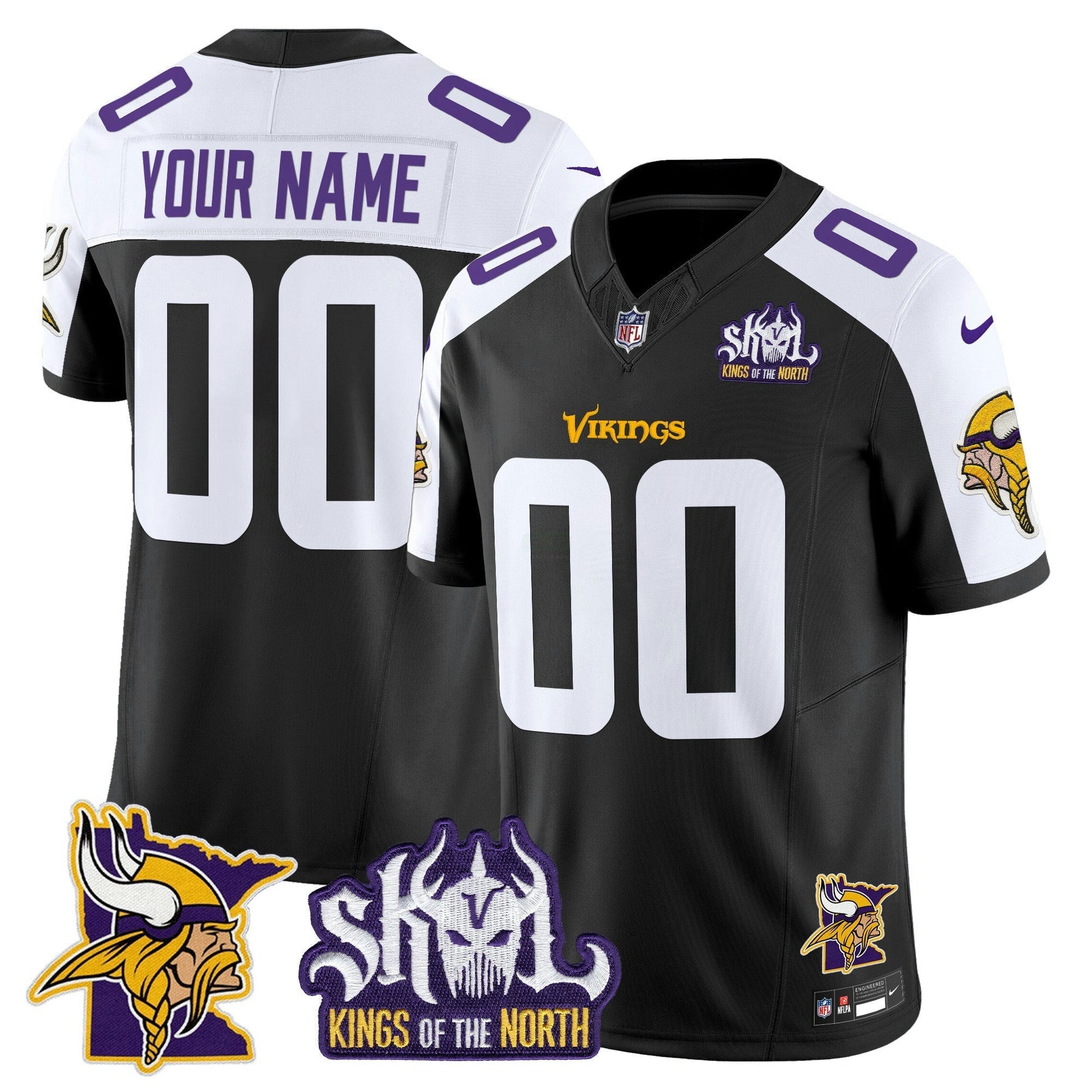 Camisa NFL Minnesota Kings Of The North Patch Vapor Limited Jersey V3