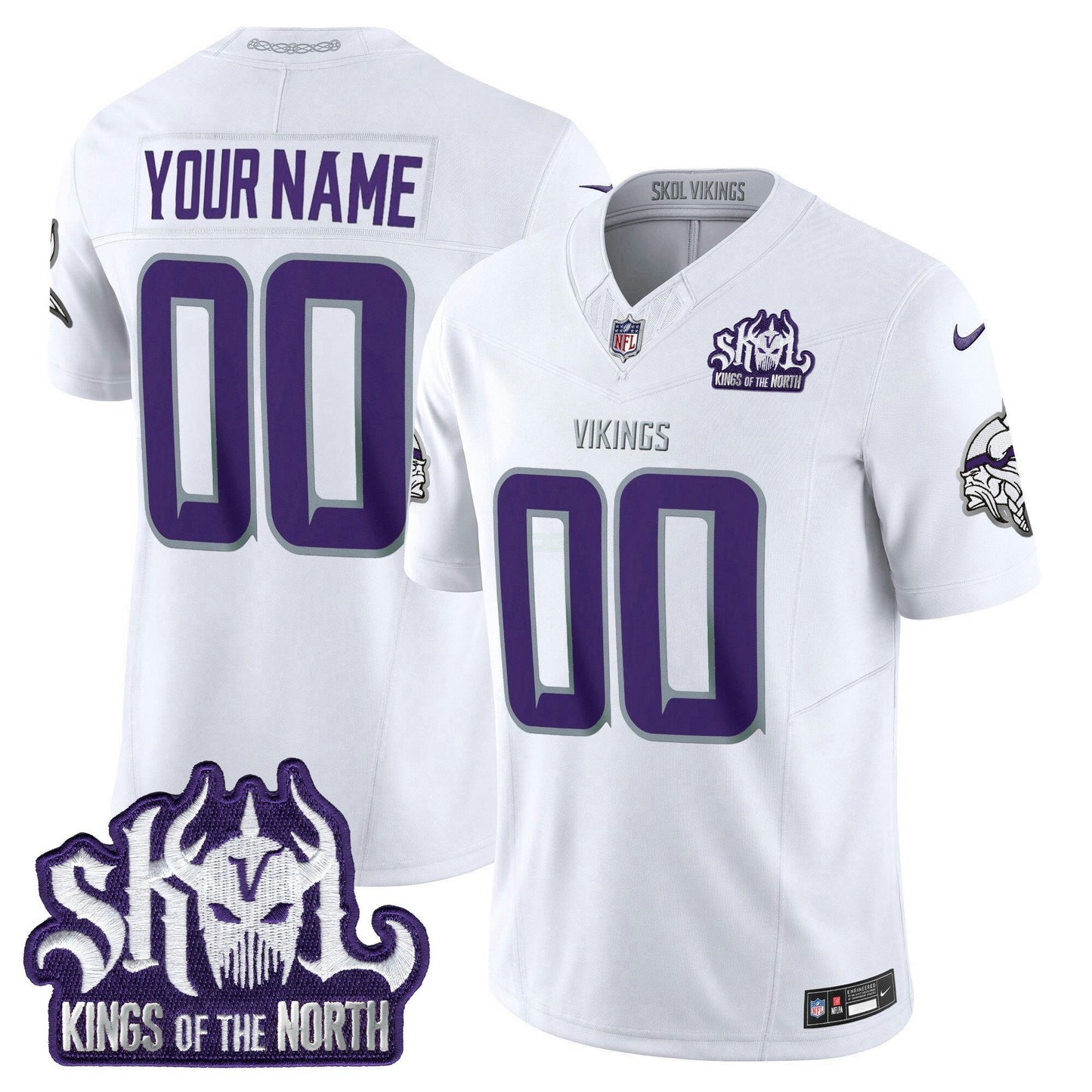 Camisa NFL Minnesota Kings Of The North Patch Vapor Limited Jersey