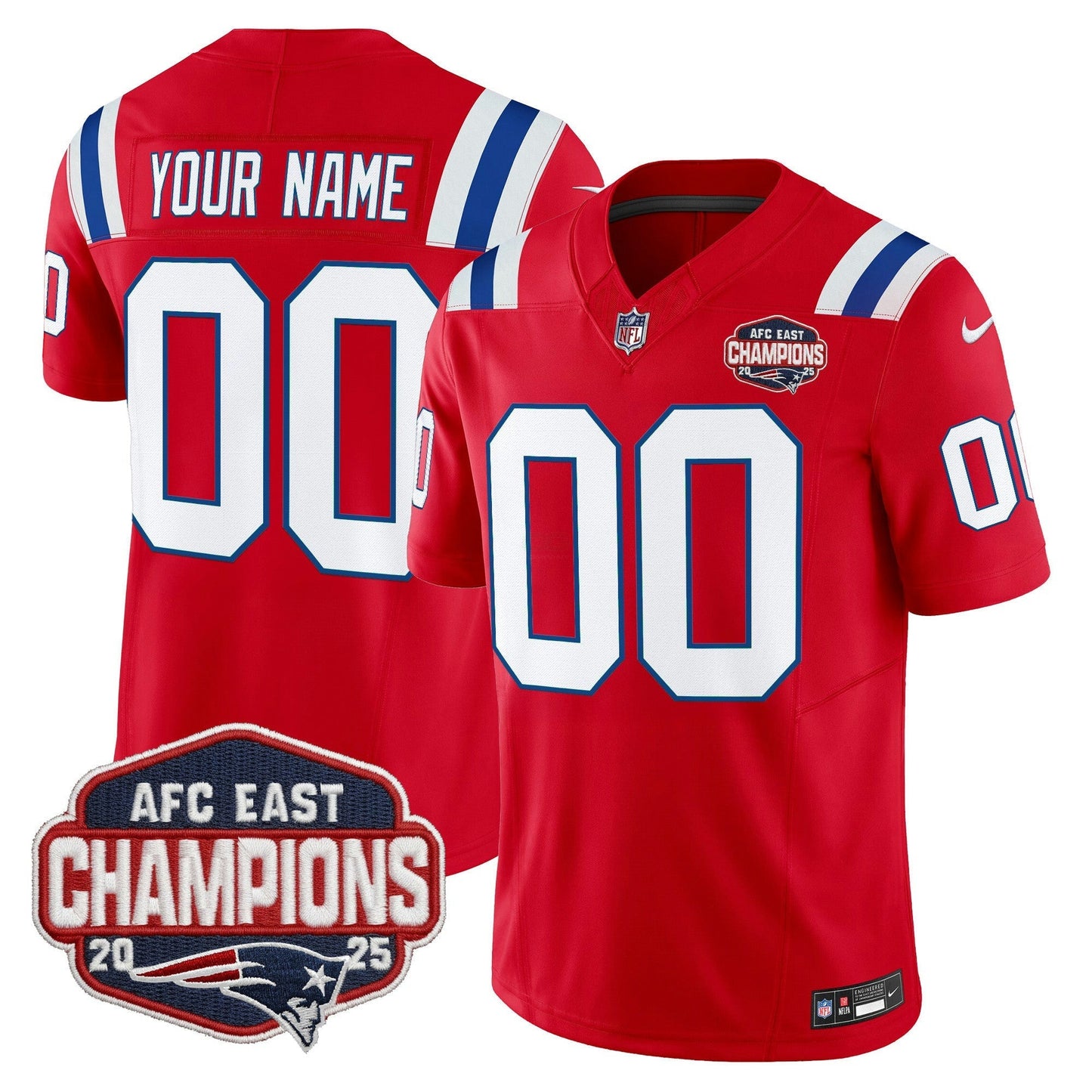 Camisa NFL New England 2025 AFC East Division Champions Vapor Limited Jersey