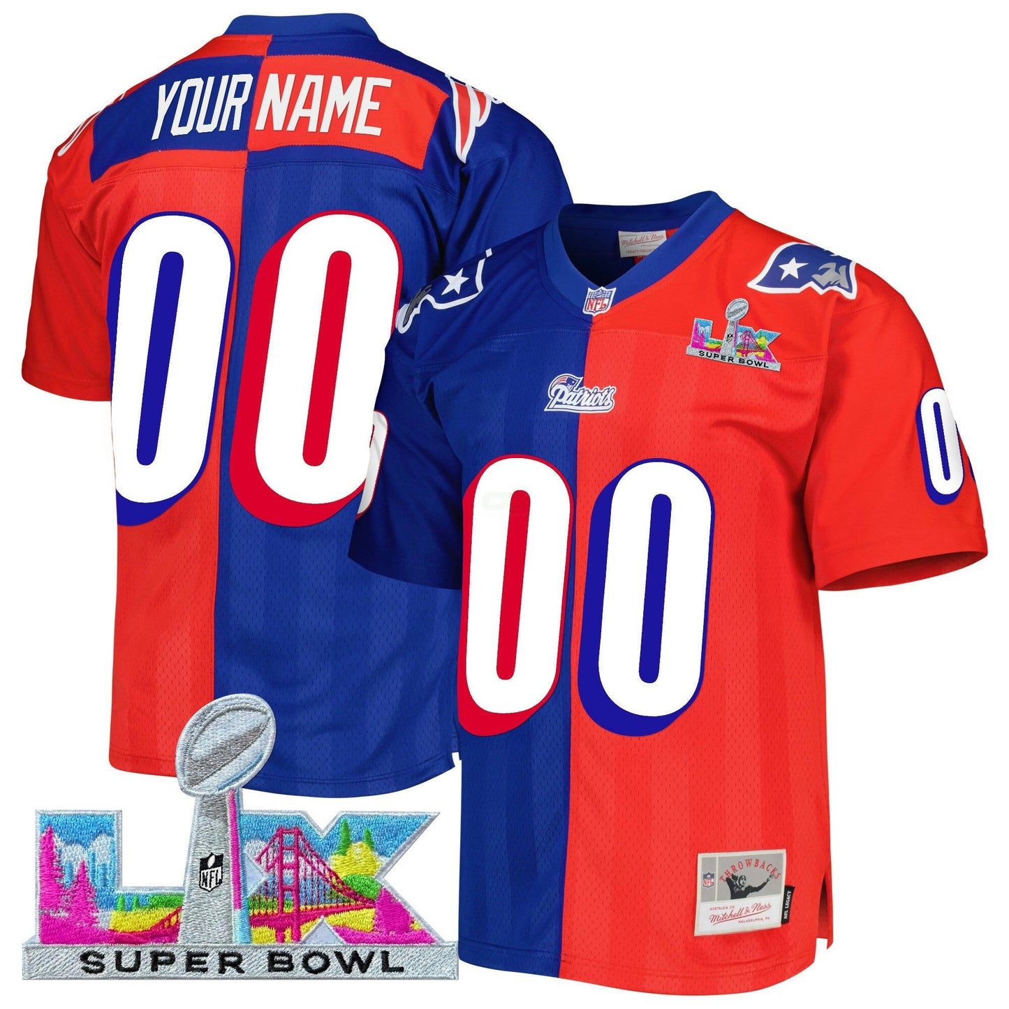 Camisa NFL New England Super Bowl LX Throwback Jersey
