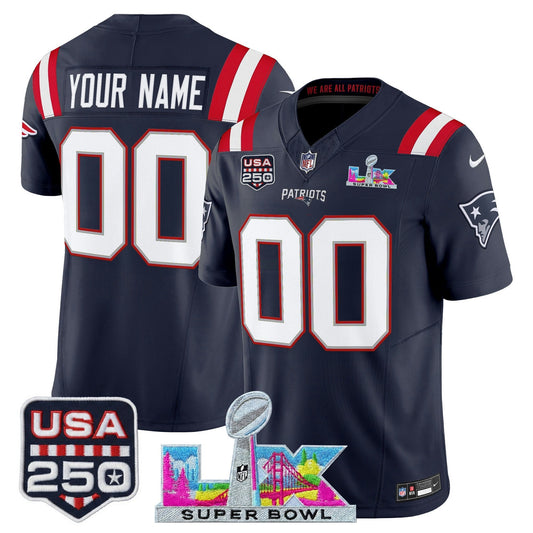 Camisa NFL New England “Super Bowl LX & United States 250th Anniversary Patch” Vapor Limited Jersey
