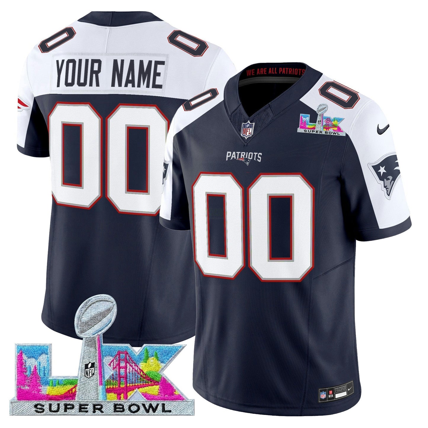 Camisa NFL New England Super Bowl LX Vapor Limited Jersey