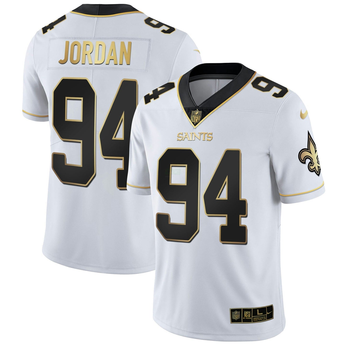 Camisa NFL New Orleans Vapor Untouchable Branca Dourada Limited Player Jersey