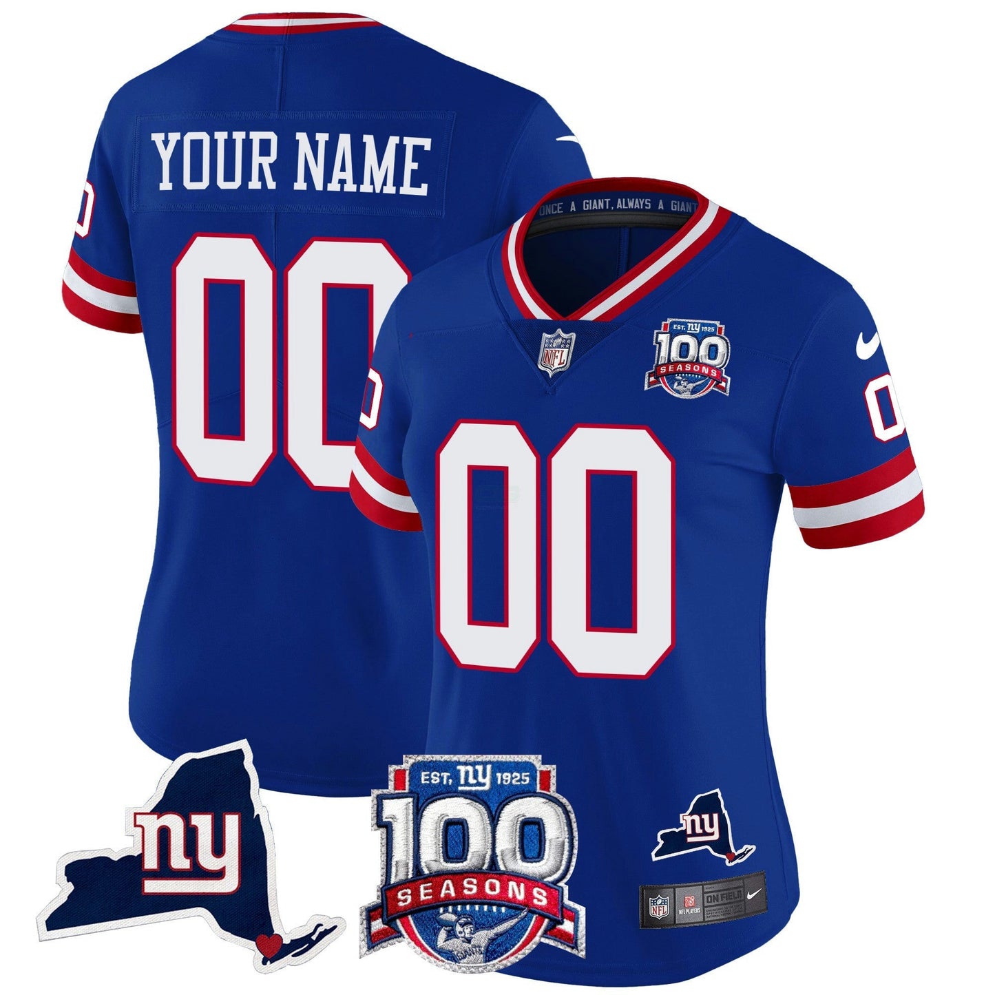 Camisa NFL New York 100th Season & State Patch Vapor Limited Jersey