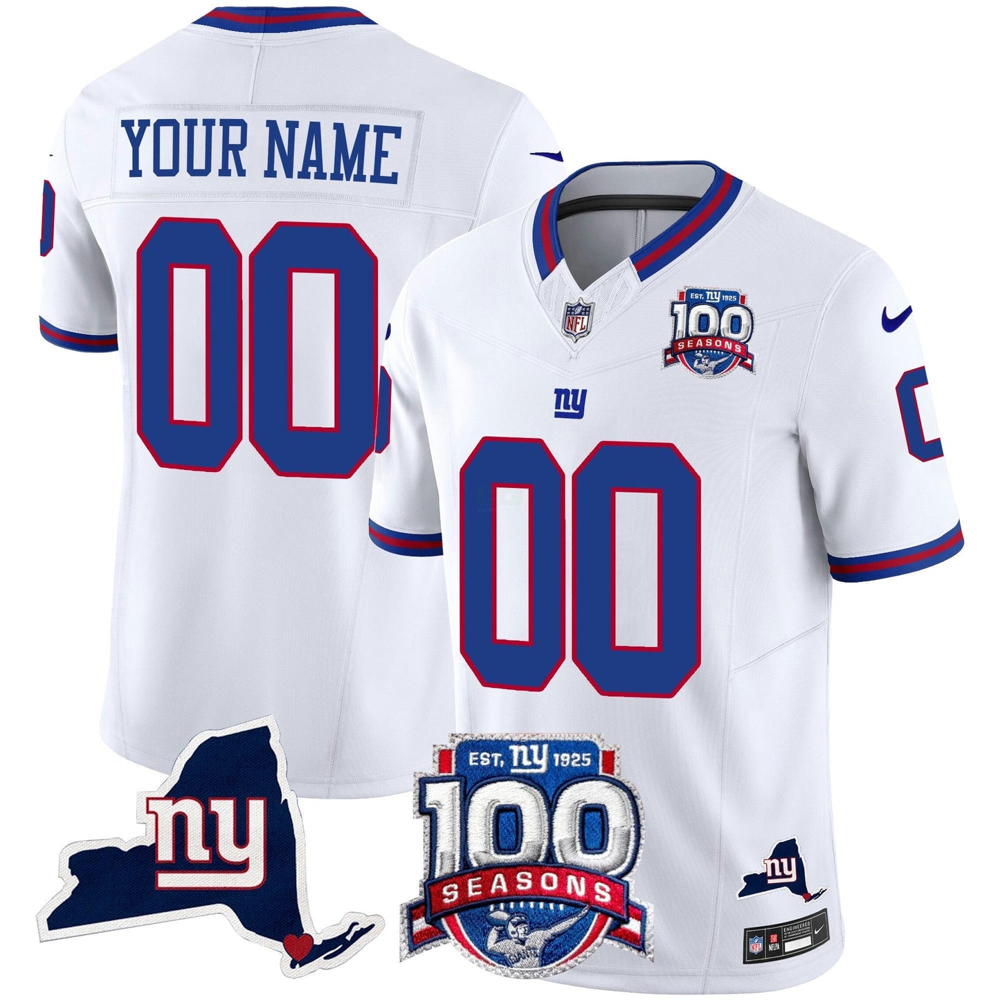 Camisa NFL New York 100th Season & State Patch Vapor Limited Jersey