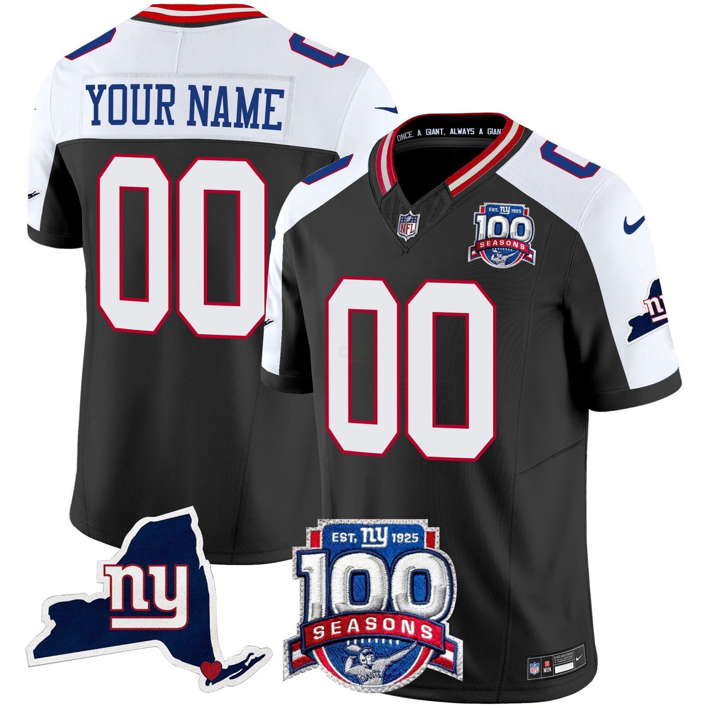 Camisa NFL New York 100th Season & State Patch Vapor Limited Jersey