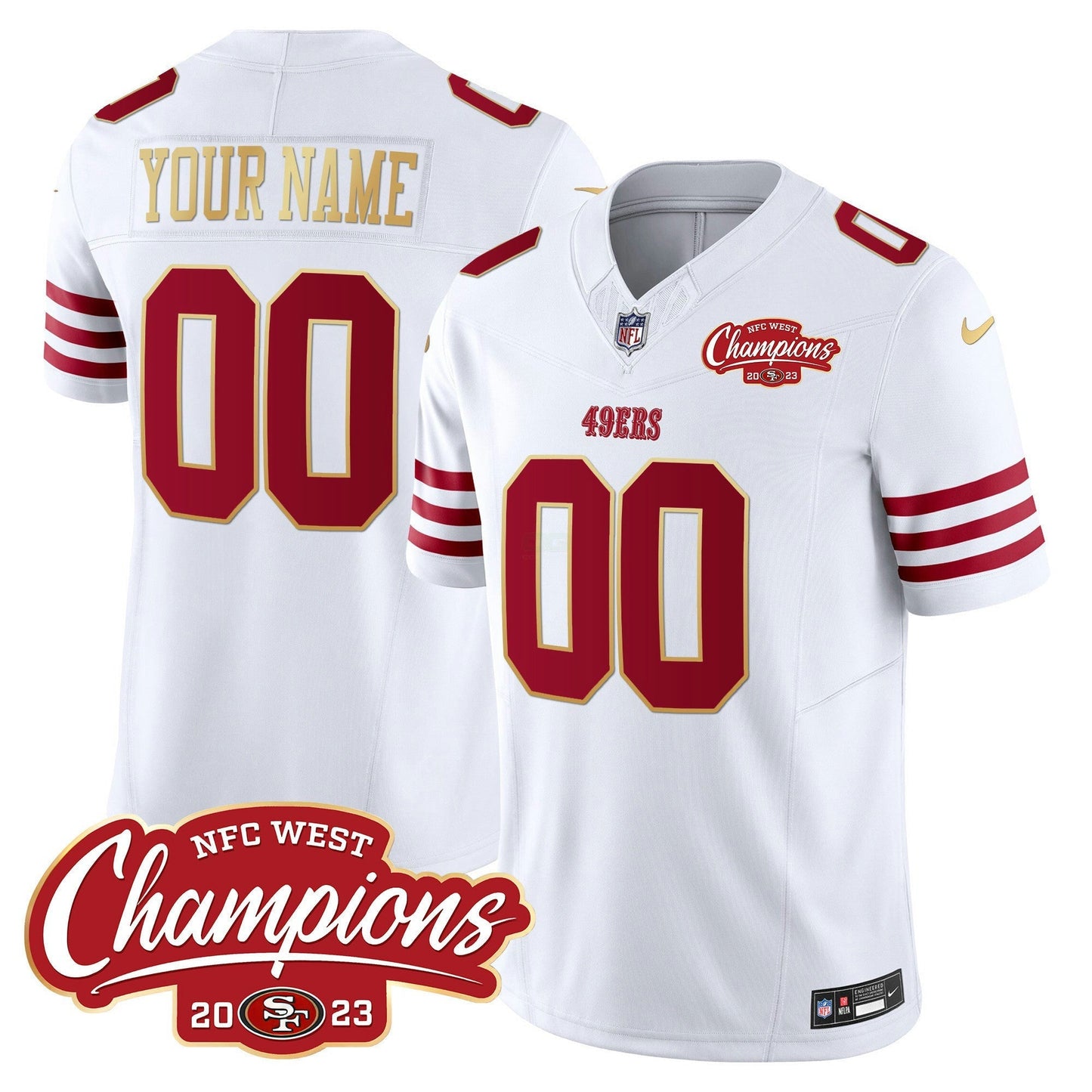 Camisa NFL NFC West Champions Dourada Trim Vapor Jersey