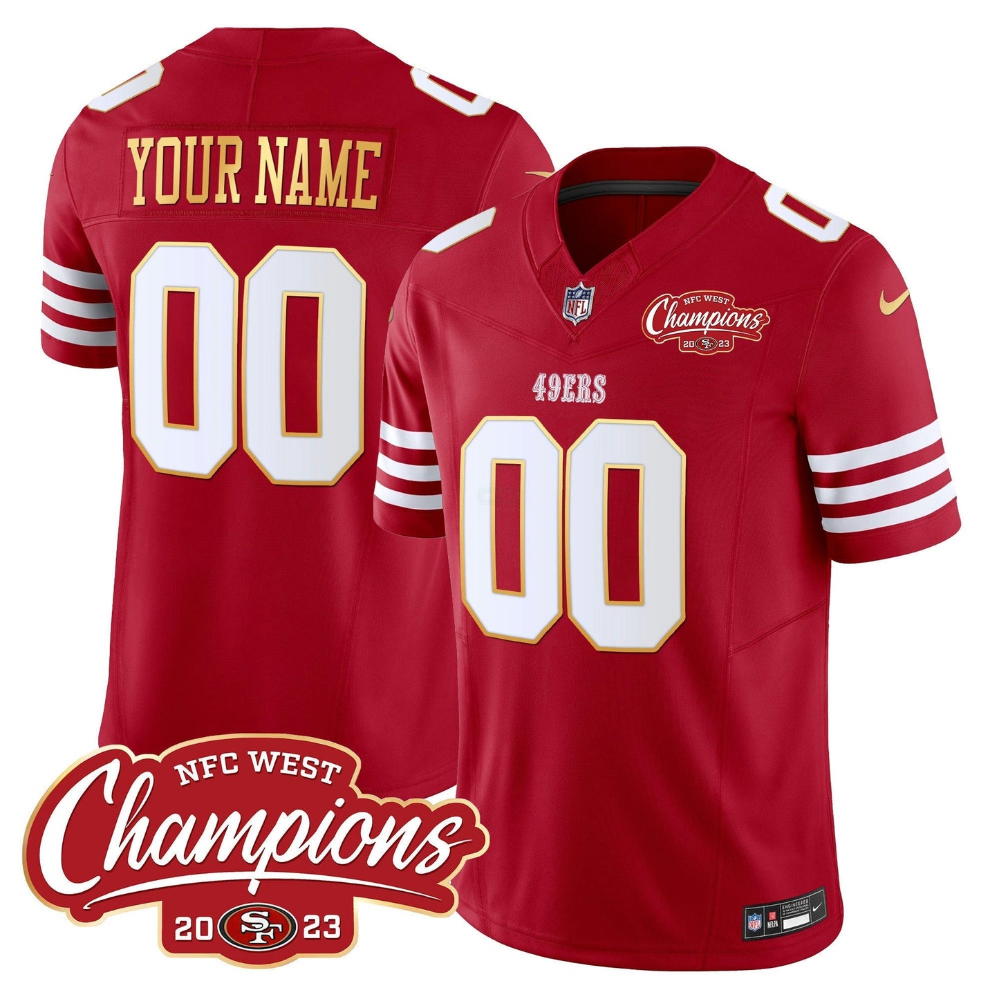 Camisa NFL NFC West Champions Dourada Trim Vapor Jersey