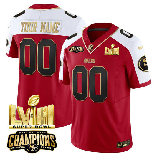 Camisa NFL NFC West Champions & Super Bowl LVIII Dourada Patch Vapor Jersey