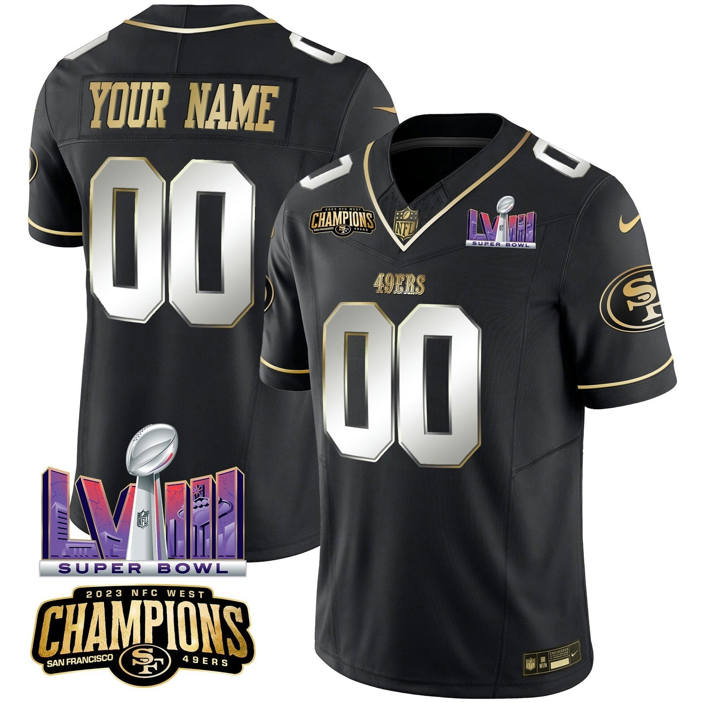 Camisa NFL NFC West Champions & Super Bowl LVIII Patch Vapor Jersey