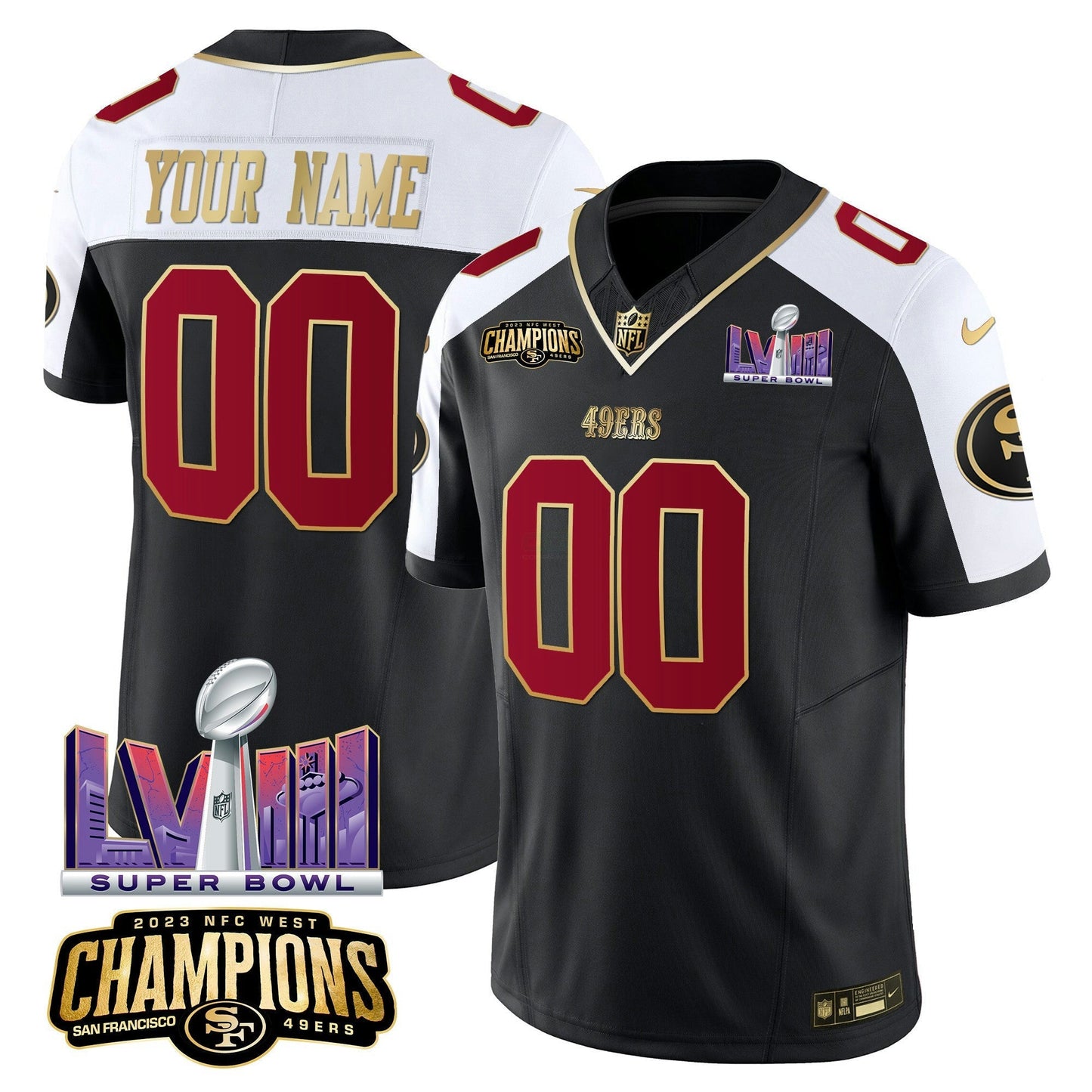 Camisa NFL NFC West Champions & Super Bowl LVIII Patch Vapor Jersey