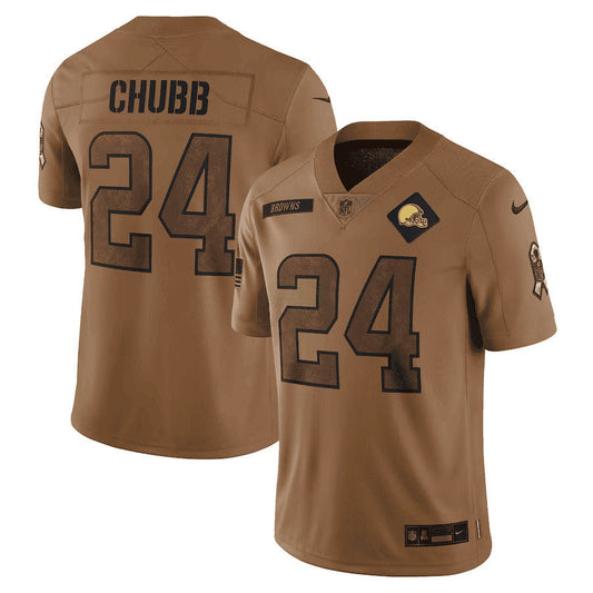 Camisa NFL Nick Chubb Cleveland 2023 Salute To Service Limited Jersey – Marrom - Marrom