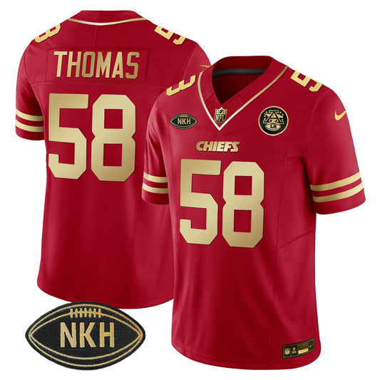 Camisa NFL NKH Patch Vermelha Dourada 2023 Vapor Limited Jersey