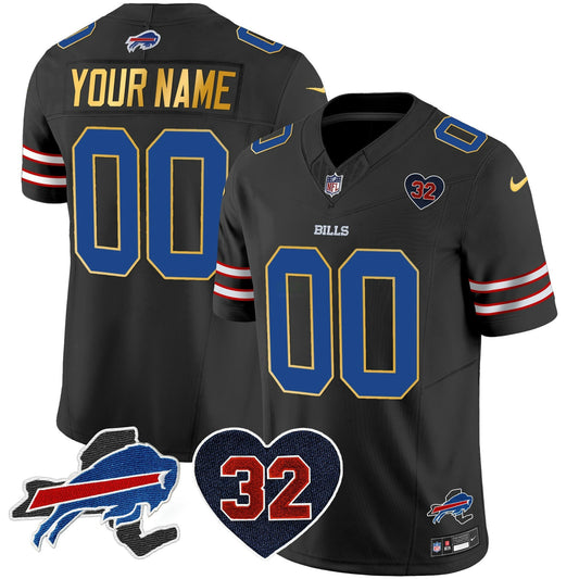Camisa NFL O.J. Simpson Patch Dourada Trim Vapor Limited Jersey