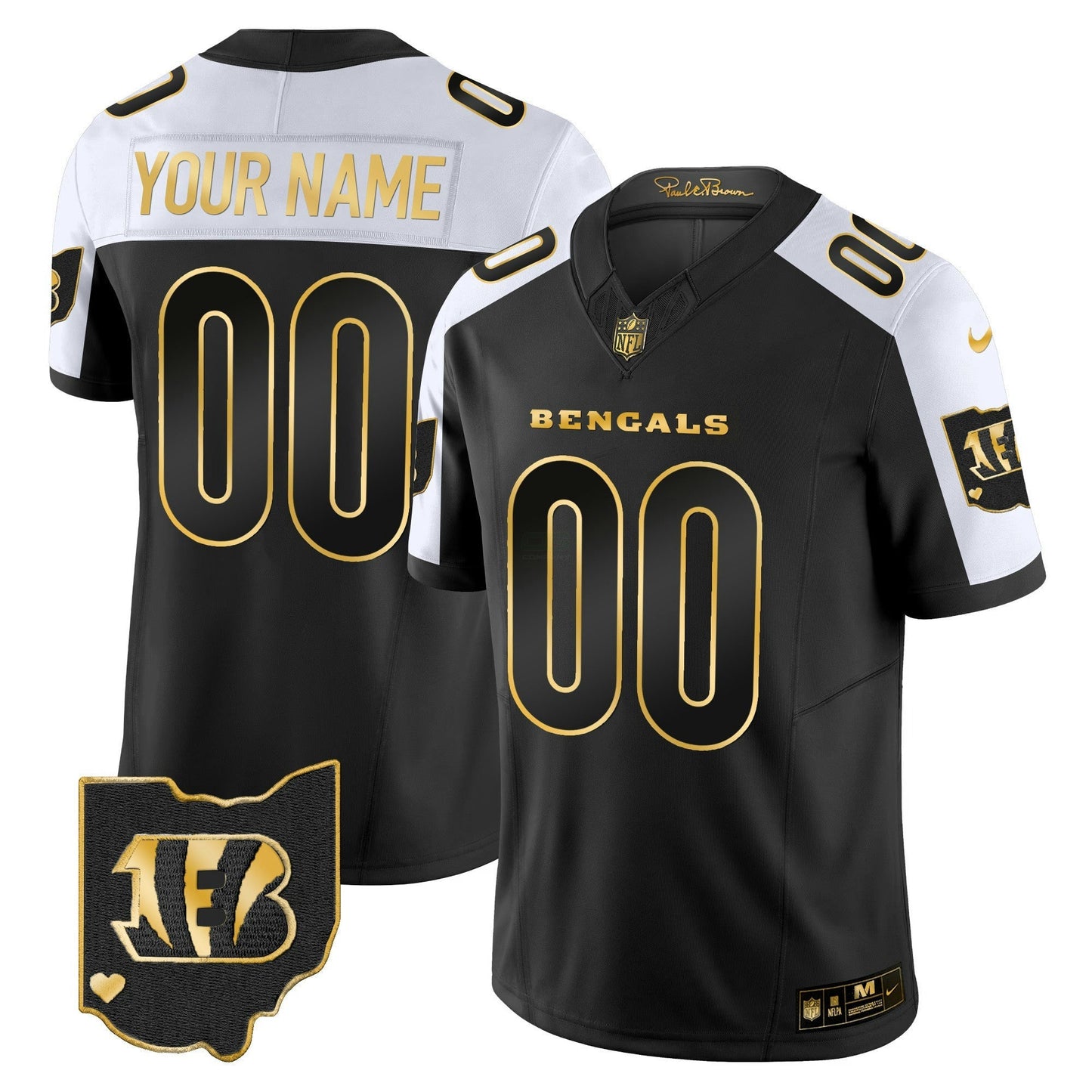 Camisa NFL Ohio Patch Vapor Limited Dourada Jersey