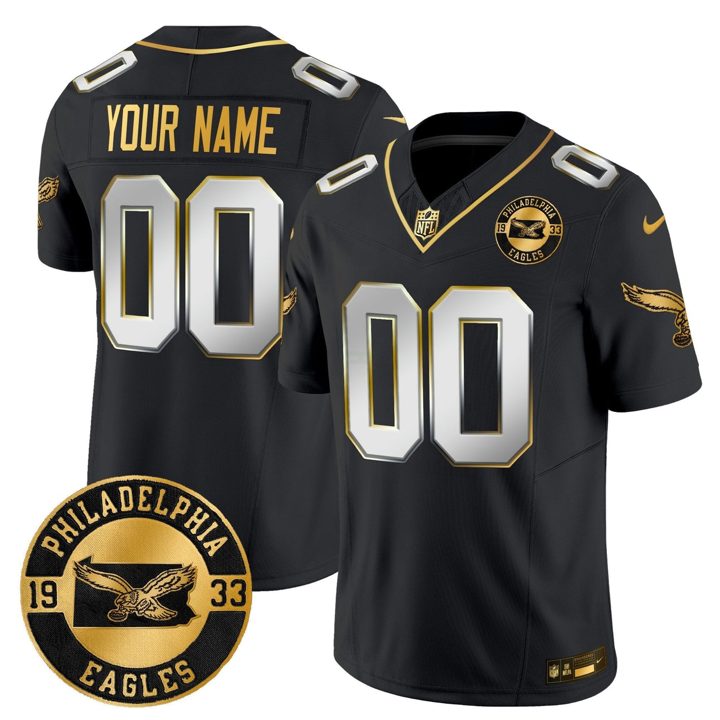 Camisa NFL Philadelphia 2024 Throwback Dourada Vapor Limited Jersey – Est. 1933 Patch
