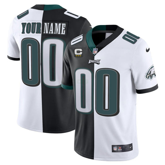 Camisa NFL Philadelphia Custom Split Preta Branca Jersey - Split