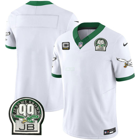 Camisa NFL Philadelphia Jerome Brown Patch Branca Blank Jersey - Branca