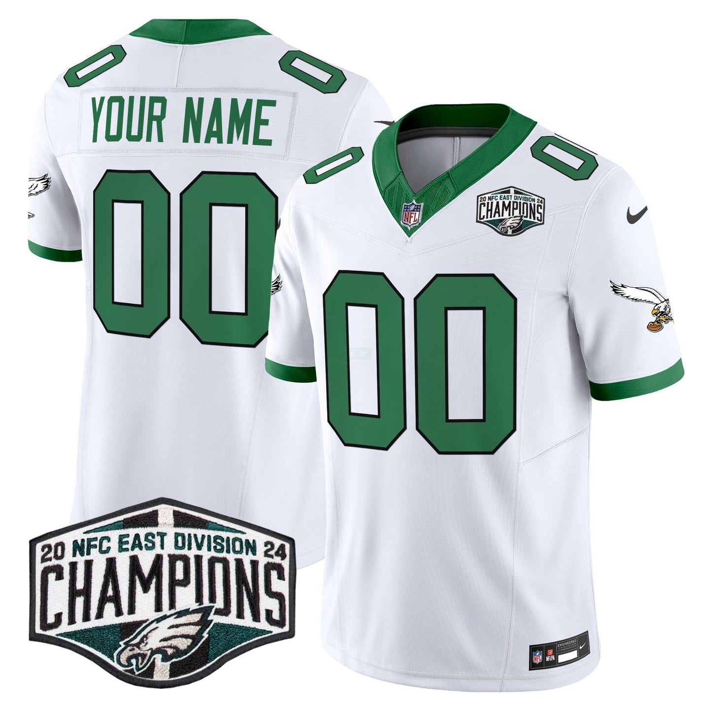 Camisa NFL Philadelphia Kelly Green 2024 NFC East Division Champions Vapor Limited Jersey V2
