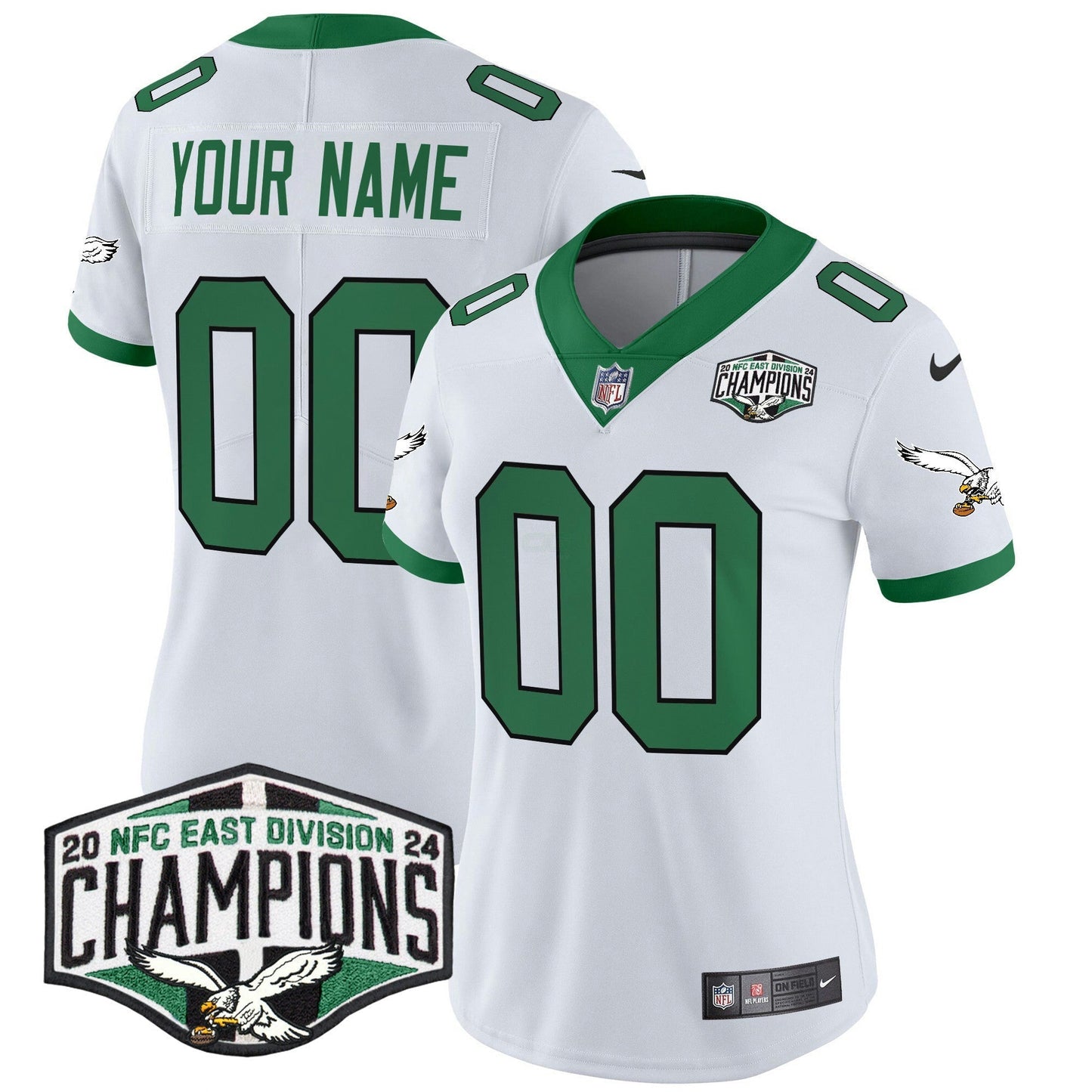 Camisa NFL Philadelphia Kelly Green 2024 NFC East Division Champions Vapor Limited Jersey