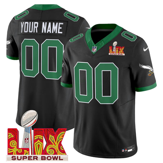 Camisa NFL Philadelphia Kelly Green Super Bowl LIX Patch Vapor Limited Jersey