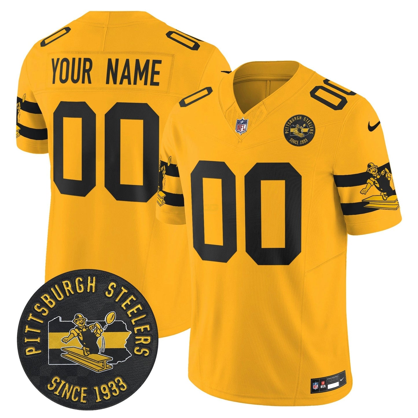 Camisa NFL Pittsburgh Throwback 1933 Patch Vapor Limited Jersey