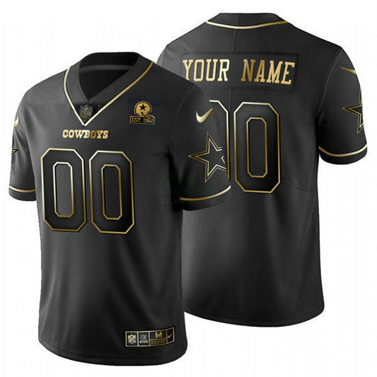 Camisa NFL Preta Dourada & Preta Prata Custom Name and Number