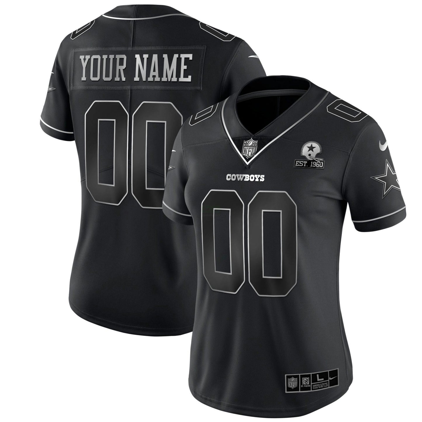 Camisa NFL Preta Dourada & Preta Prata Custom Name and Number – Stitched