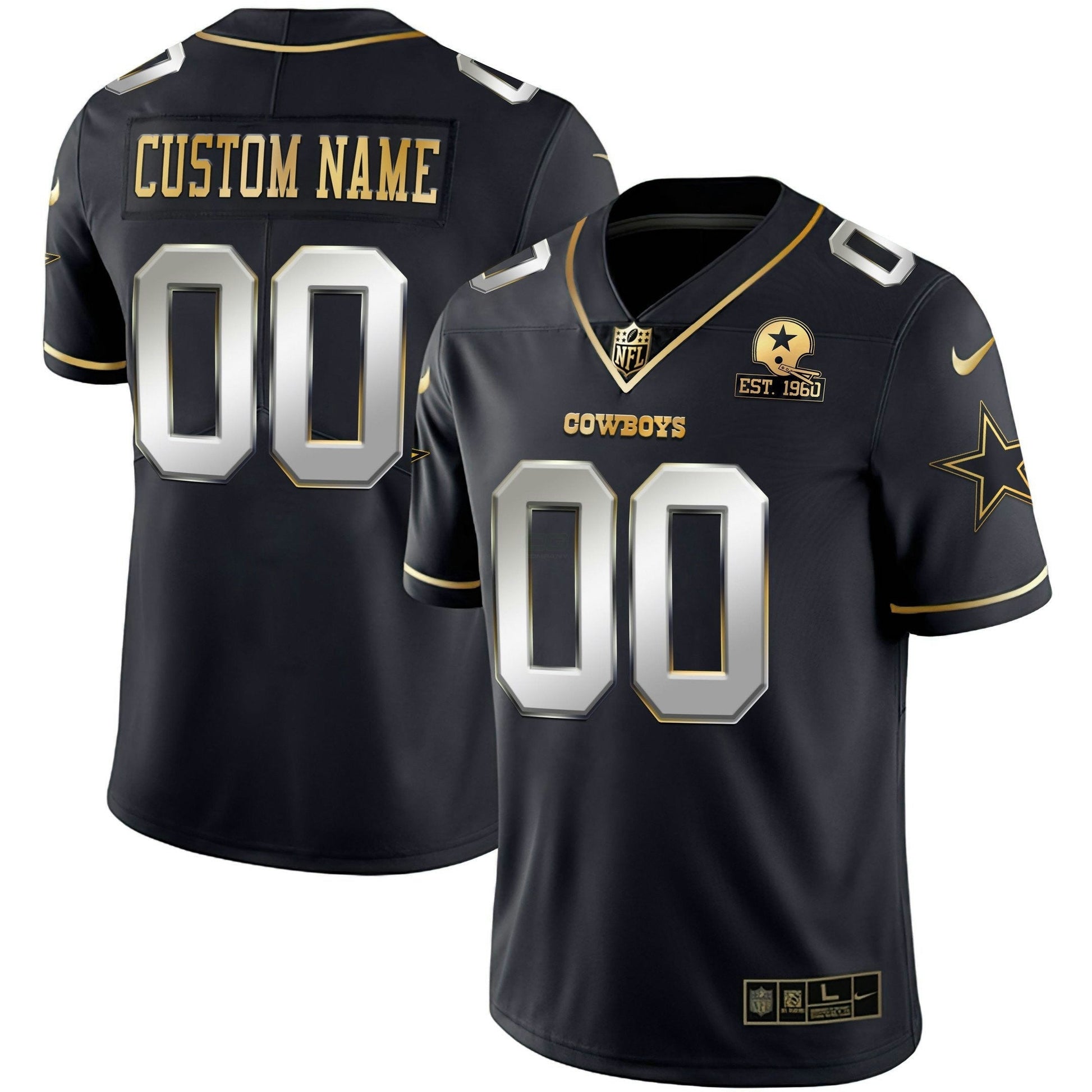 Camisa NFL Preta Limited Custom Name and Number Jersey - Preta Limited
