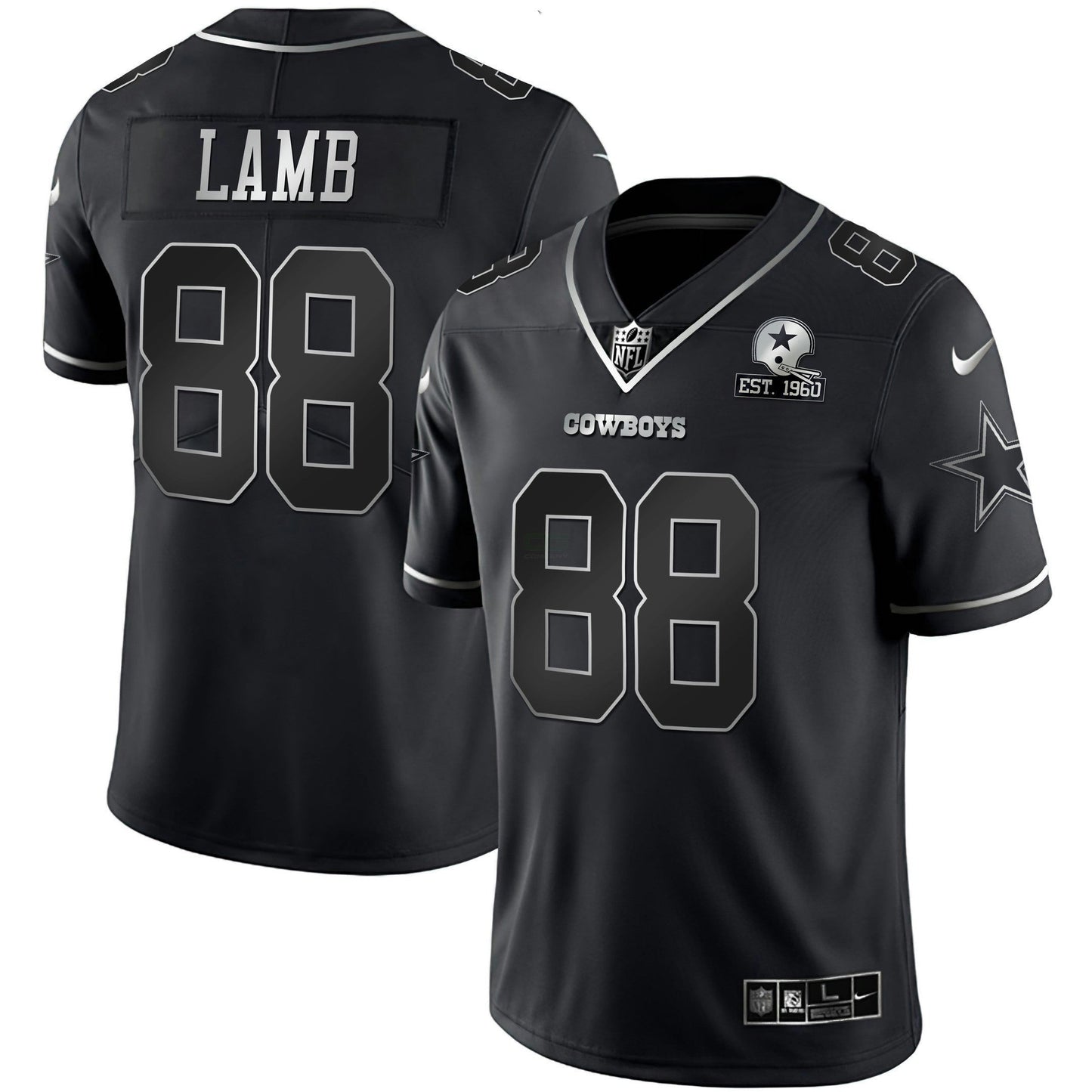 Camisa NFL Preta Prata Vapor Limited Est 1960 Patch