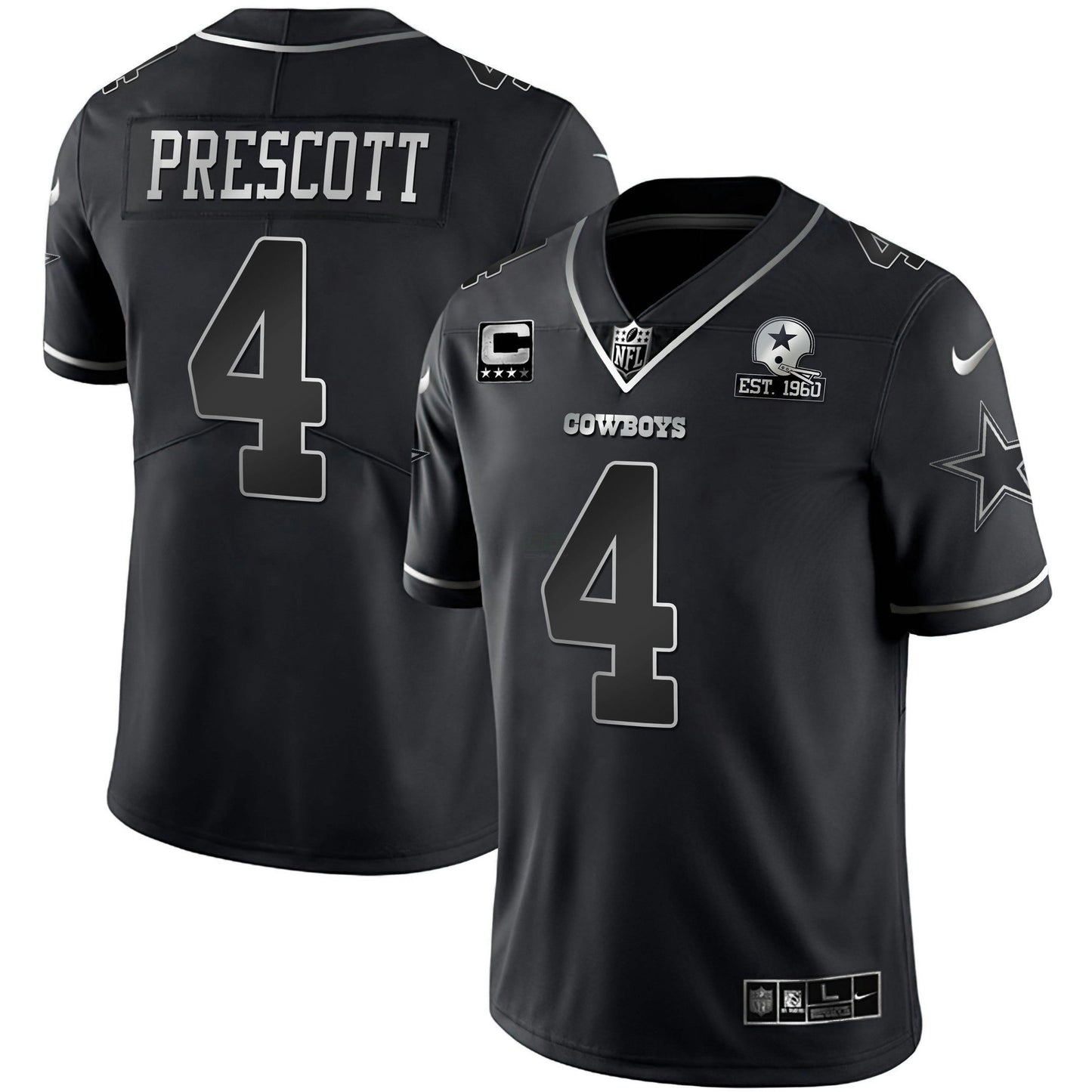 Camisa NFL Preta Prata Vapor Limited Est 1960 Patch
