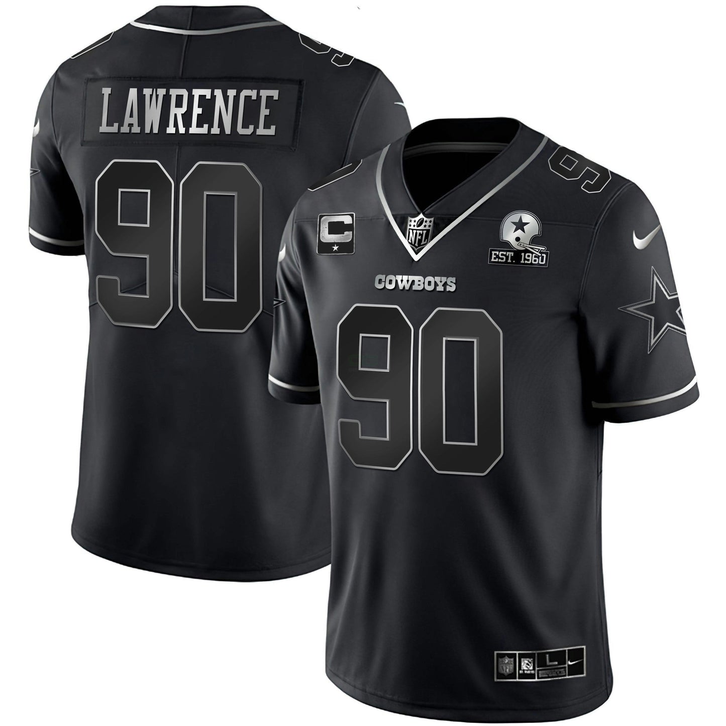 Camisa NFL Preta Prata Vapor Limited Est 1960 Patch