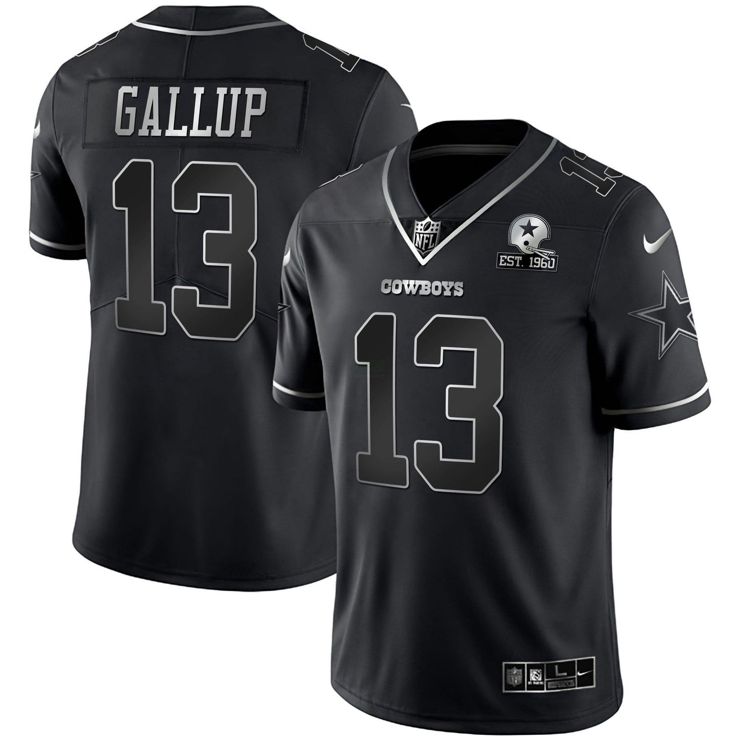 Camisa NFL Preta Prata Vapor Limited Est 1960 Patch
