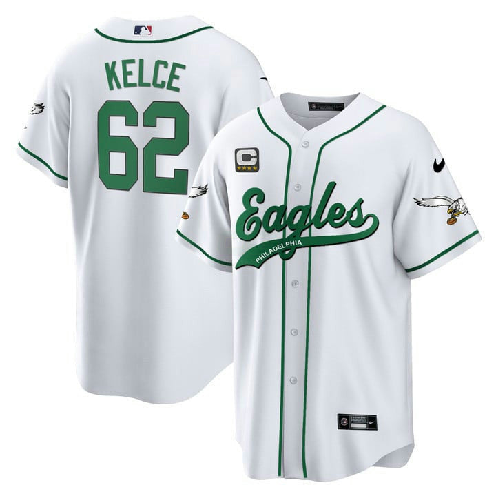 Camisa NFL Philadelphia Eagles Reddick Kelly Black & Kelce White Jersey