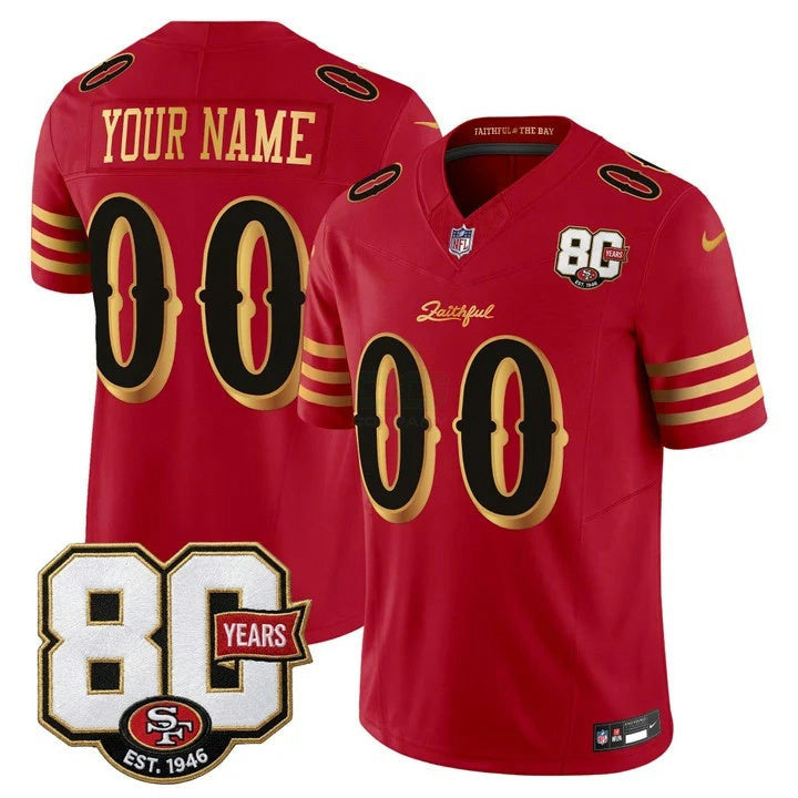 Camisa NFL San Francisco 49ers San Francisco 80th Anniversary Patch Jersey - Rivalries Edition