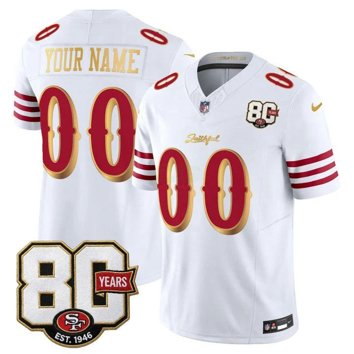 Camisa NFL San Francisco 49ers San Francisco 80th Anniversary Patch Jersey - Rivalries Edition