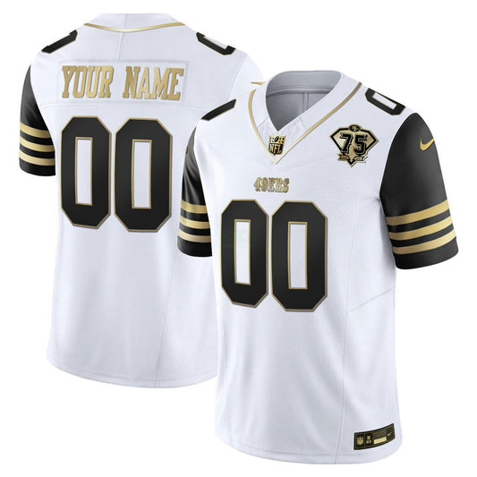 Camisa NFL San Francisco Branca Preta Sleeves Jersey - Branca