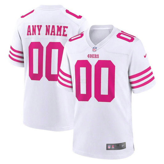 Camisa NFL San Francisco Branca Rosa Jersey - Branca