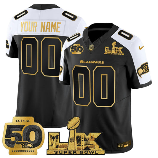 Camisa NFL Seattle “Super Bowl LX & 50th Patch” Dourada Vapor Limited Jersey