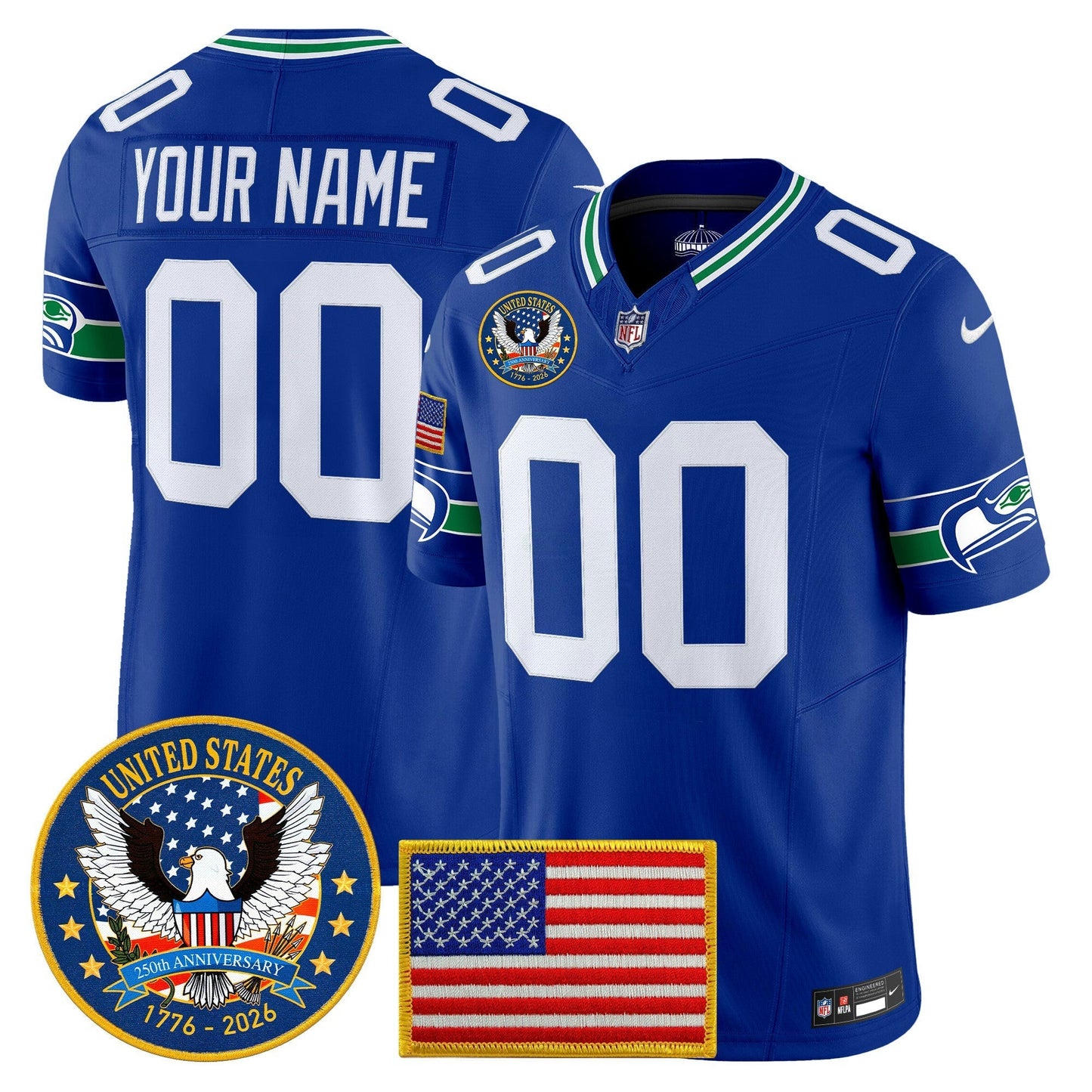 Camisa NFL Seattle “United States 250th Anniversary Patch” Vapor Limited Jersey