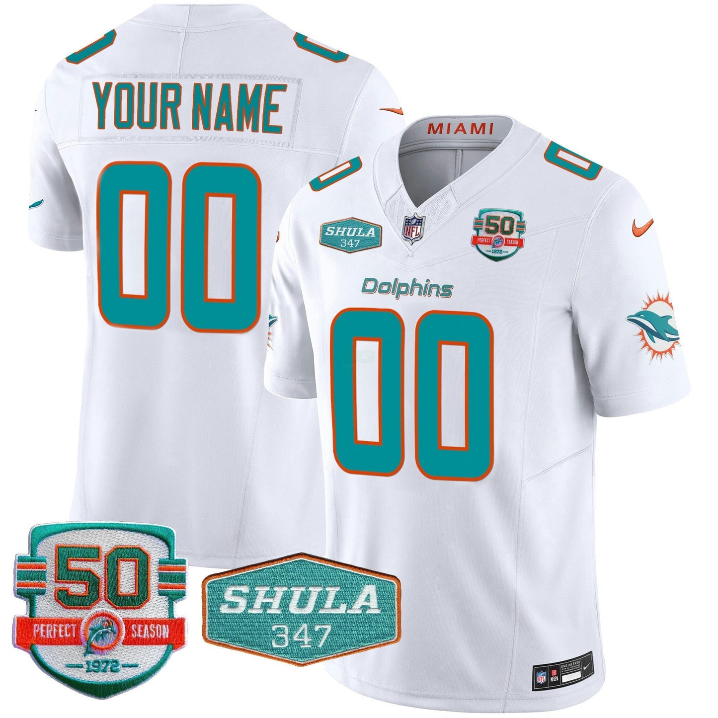 Camisa NFL Shula 347 Patch Vapor Jersey