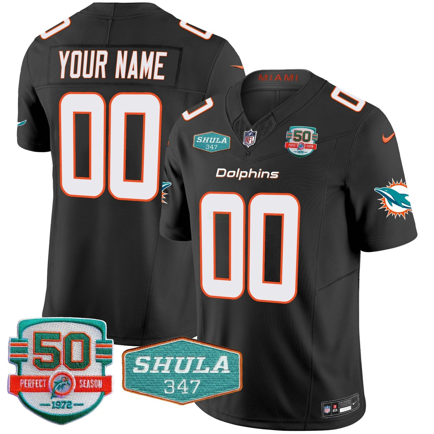 Camisa NFL Shula 347 Patch Vapor Jersey