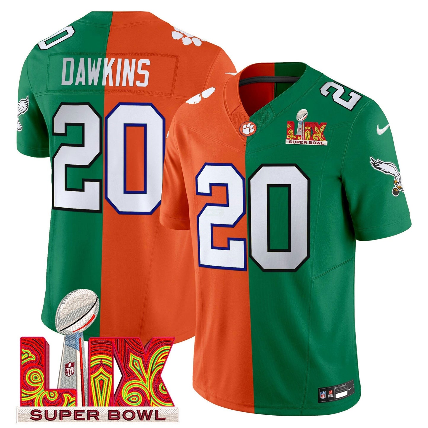 Camisa NFL Split Philadelphia Super Bowl LIX & College Football Vapor Limited Jersey