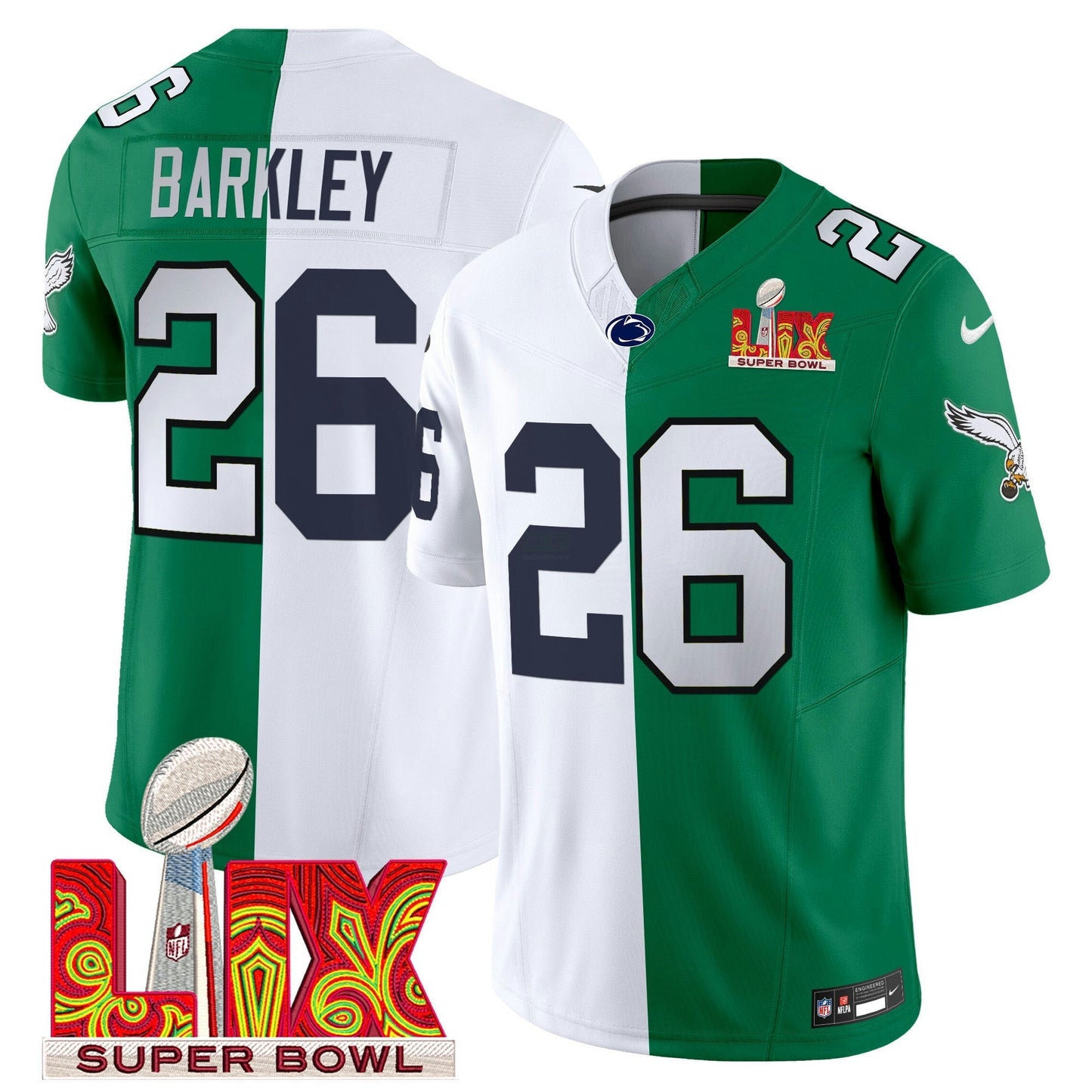 Camisa NFL Split Philadelphia Super Bowl LIX & College Football Vapor Limited Jersey