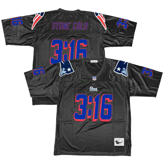 Camisa NFL Stone Cold Steve Austin New England Black Jersey - Preta